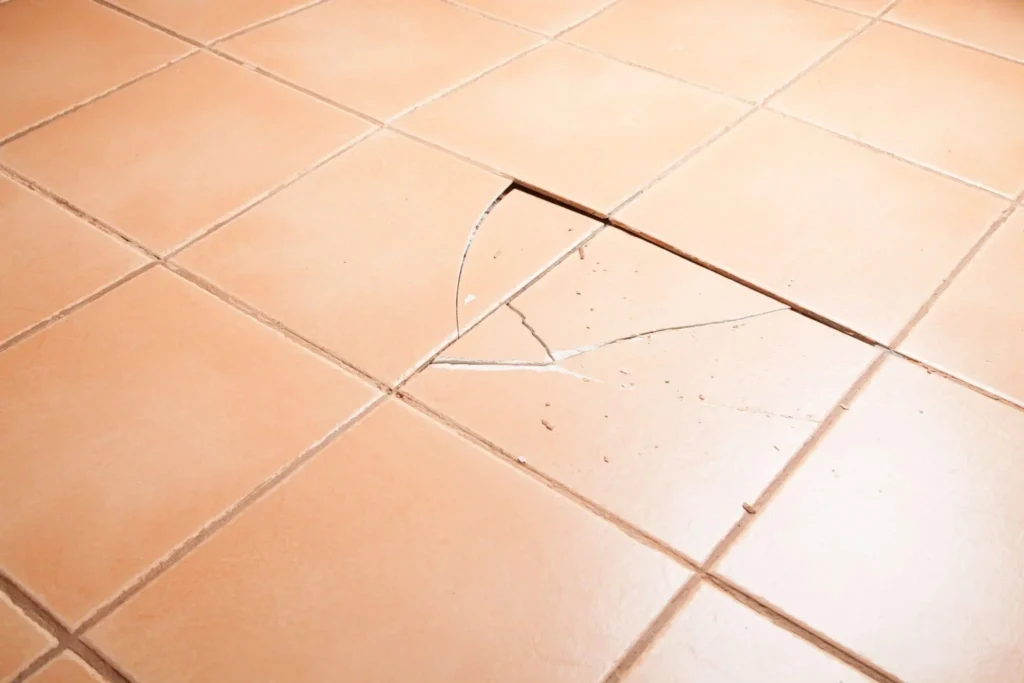 Dirty and cracked tile joints